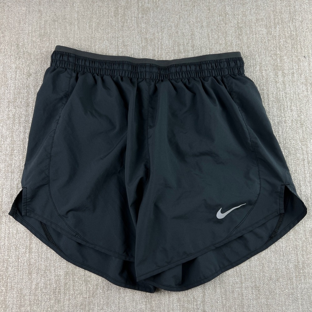 Nike Dri-FIT Running Shorts Womens Small Black Athletic Gym Workout Back Pocket